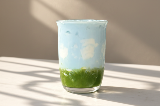 Iced Butterfly Pea Matcha Latte