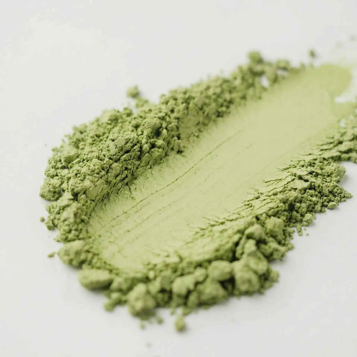 Finely milled jasmine green tea powder close up