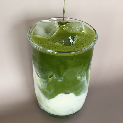 	Matcha latte made with The Song Cha everyday Guizhou matcha powder