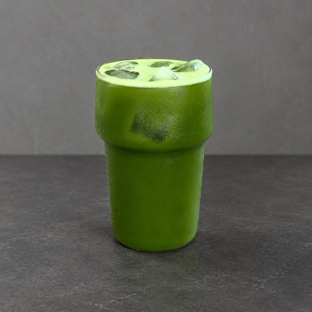 A smooth matcha americano made with single-origin Guizhou ceremonial matcha powder